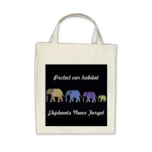 Elephants Habitat Organic Grocery Tote Tote Bags