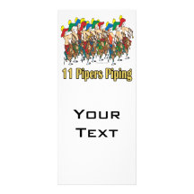 eleven pipers piping  11th day of christmas customised rack card