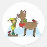 Elf And Rudolf Sticker