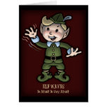 Elf Waves - Afraid! Greeting Cards