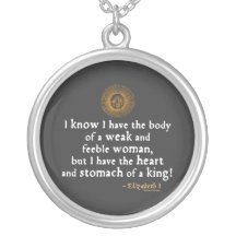 Elizabeth I Tilbury Quote Custom Necklace