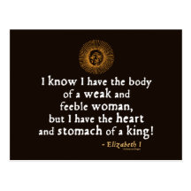 Elizabeth I Tilbury Quote Post Card
