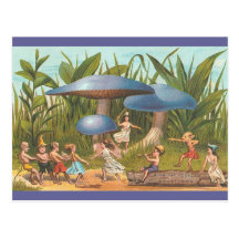 Elves and Fairies in Mushroom Land Postcard
