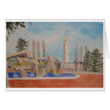embarcadero plaza and ferry building, san francisc greeting cards
