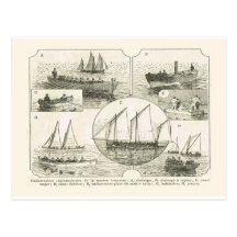 Embarking a naval vessel, 19th century post card