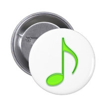 Emboss Green Music 8th Musical Note Pins