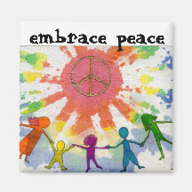 Embrace Peace Mixed Media Artwork Fridge Magnets
