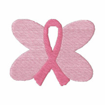 Embroidered Breast Cancer Butterfly Ribbon Polo Shirt