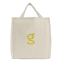 Embroidered HandBag w Gold Logo