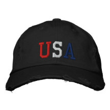 Embroidered Red White and Blue USA Sports Hat Embroidered Baseball Cap