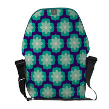 Emerald Pop Retro Patterns Messenger Bag