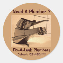 Emergency Plumber Callout Phone Reminder Sticker