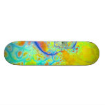 Emerging Galaxies – Teal & Lime Currents Skate Board
