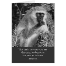 Emerson Quotes Monkey Card