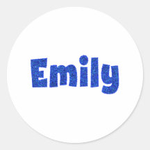 Emily Blue Glitter Stickers