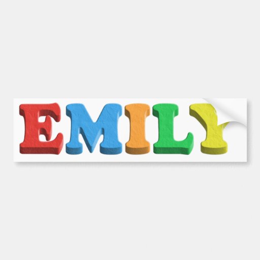 Emily Dough/Foam Letters Bumper Sticker