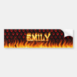 Emily real fire and flames bumper sticker design.