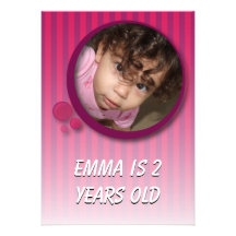 Emma is 2 years old custom invitation