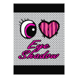 Emo Eye Heart I Love Eye Shadow Personalized Announcement