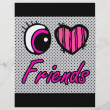 Emo Eye Heart I Love Friends Custom Flyer