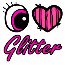 Emo Eye Heart I Love Glitter Cut Outs