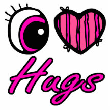 Emo Eye Heart I Love Hugs Photo Cut Outs