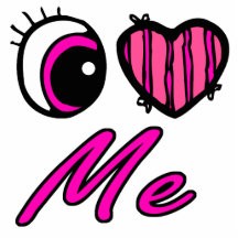 Emo Eye Heart I Love Me Acrylic Cut Out