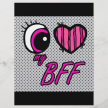 Emo Eye Heart I Love my BFF Best Friend Forever Custom Flyer