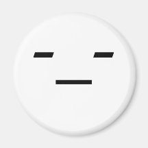 Emoticon: Not Amused Fridge Magnet