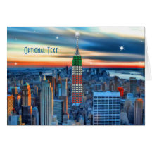 Empire State Building in Holiday Lights Custom Card