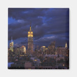 Empire State Building in Yellow, Twilight Sky 02 Magnet