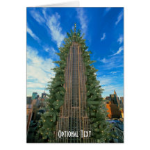 Empire State Building Morphed Into Christmas Tree Greeting Card
