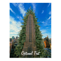 Empire State Building Morphed Into Christmas Tree Post Card