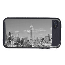 Empire State Building NYC Skyline Puffy Clouds BW iPhone 4/4S Case