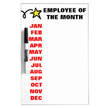 Employee of the month calendar dry erase board