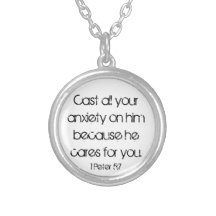 encouragement bible verse 1 Peter 5:8 necklace
