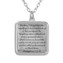 encouragement bible verse Philippians 3 necklace