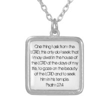 Encouragement bible verse Psalm 27:4 necklace