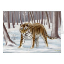 Endangered Siberian Tiger Card