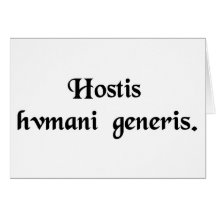 Enemy of the human race. greeting card