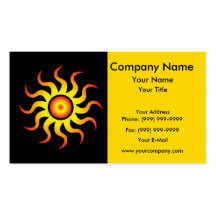 Energetic tribal sun business card template