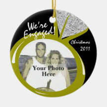 Engagement Ring Photo Christmas Ornaments