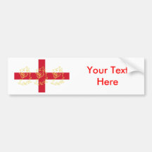 England English Flag Saint George Cross Lions Bumper Sticker