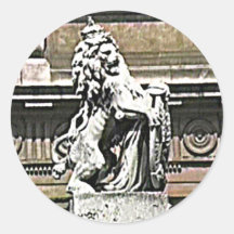 England The London Buckingham Palace Road Lion 198 Round Sticker