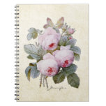 English Bourbon Rose Redoute Floral Personalised Note Books