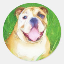 English Bulldog Art Stickers