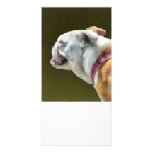 English Bulldog Profile Customized Photo Card