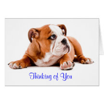 English Bulldog Thinking of You Card Verse inside
