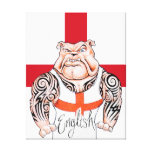 English Bulldog Tribal Tattoos Wrapped Canvas Gallery Wrap Canvas