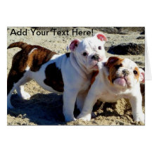 English Bulldogs Puppy Love! Card